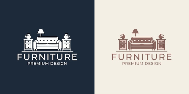Vector de diseño de logotipo de muebles minimalistas