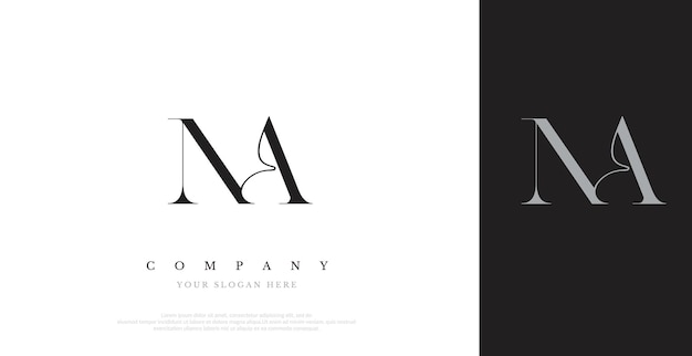 Vector de diseño de logotipo NA inicial