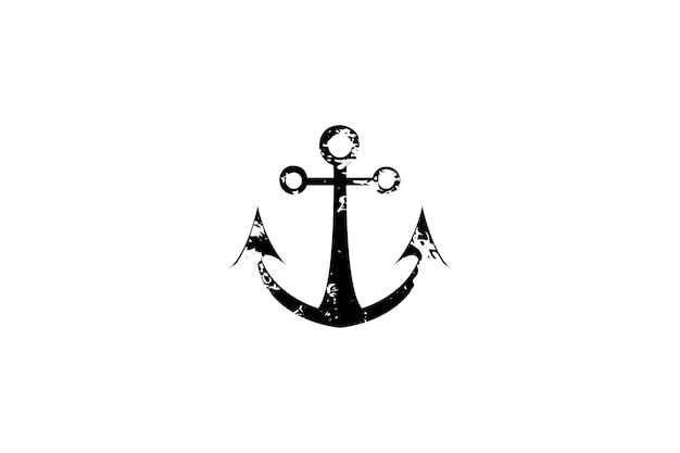 Vector de diseño de logotipo náutico simple mono línea arte ancla barco barco