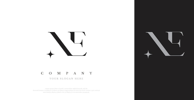 Vector de diseño de logotipo NE inicial