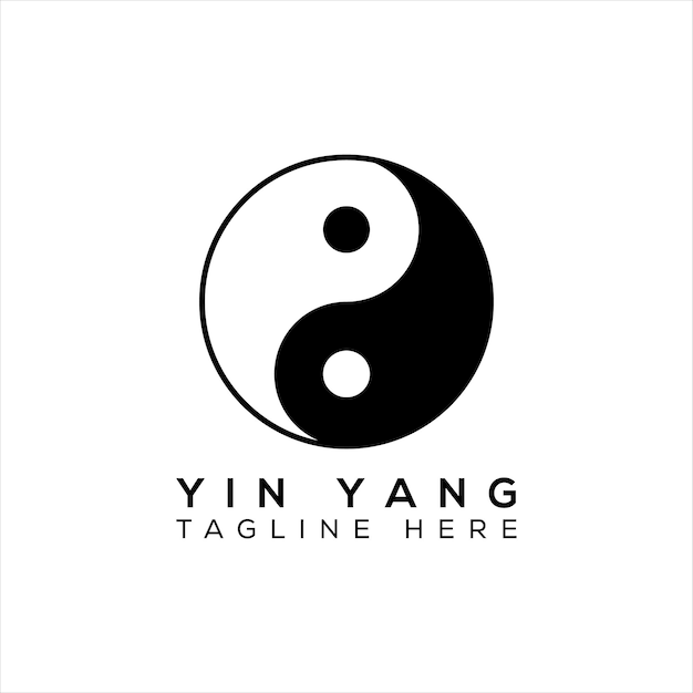 Vector de diseño de logotipo negro Yin Yang.