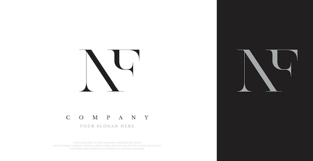 Vector de diseño de logotipo NF inicial