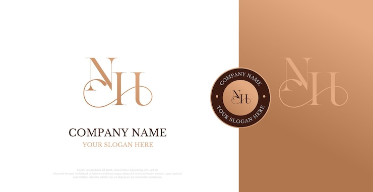 Vector vector de diseño de logotipo nh inicial