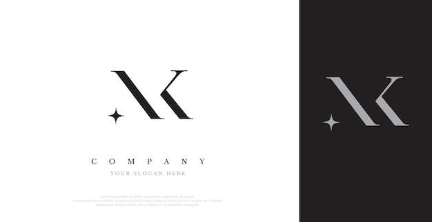 Vector de diseño de logotipo NK inicial