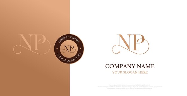 Vector de diseño de logotipo NP inicial