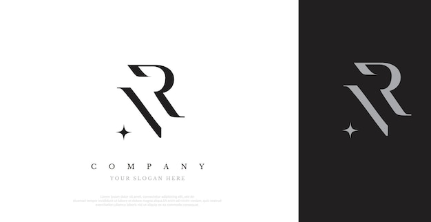 Vector de diseño de logotipo NR inicial