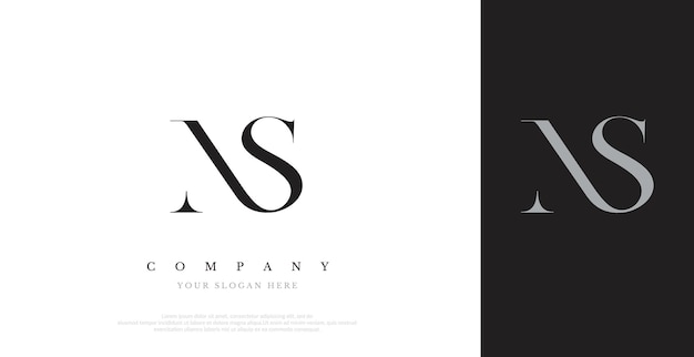 Vector de diseño de logotipo NS inicial