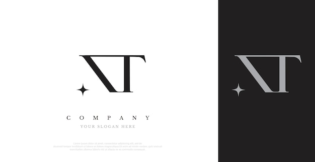 Vector de diseño de logotipo NT inicial