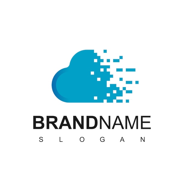 Vector de diseño de logotipo de nube de píxeles