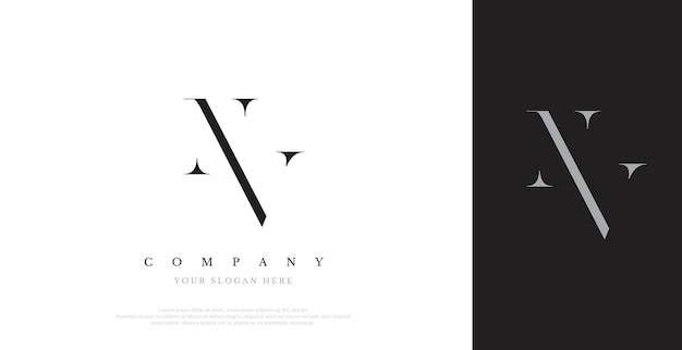Vector de diseño de logotipo NV inicial