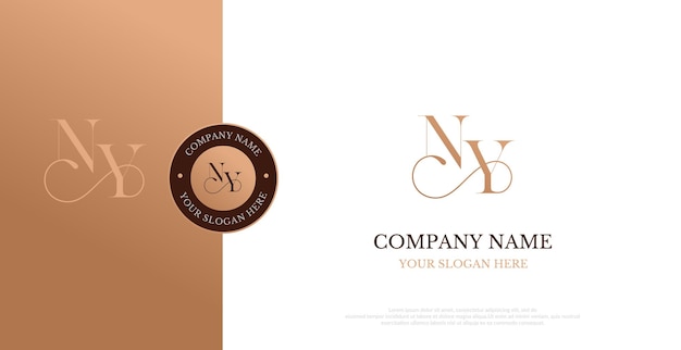 Vector de diseño de logotipo NY inicial