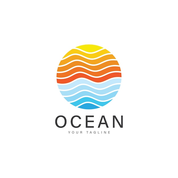Vector de diseño del logotipo de las olas oceánicas
