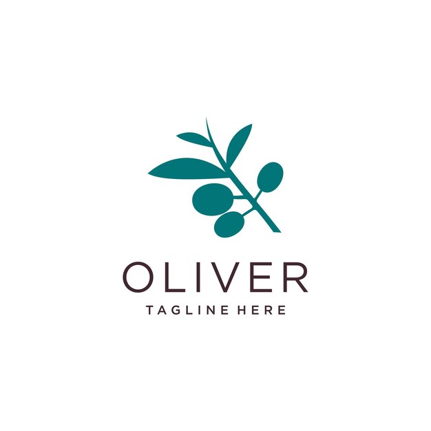 Vector de diseño de logotipo de oliva con concepto abstracto creativo