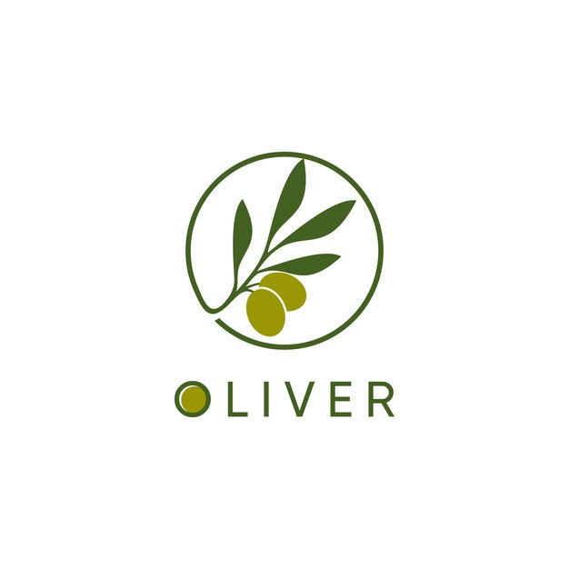 Vector de diseño de logotipo de oliva con concepto creativo moderno