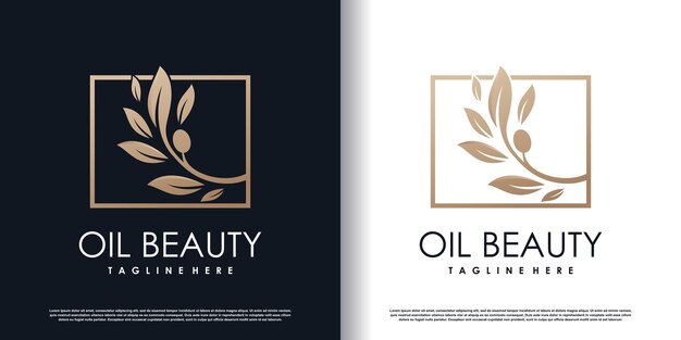 Vector de diseño de logotipo de oliva con concepto moderno Vector Premium