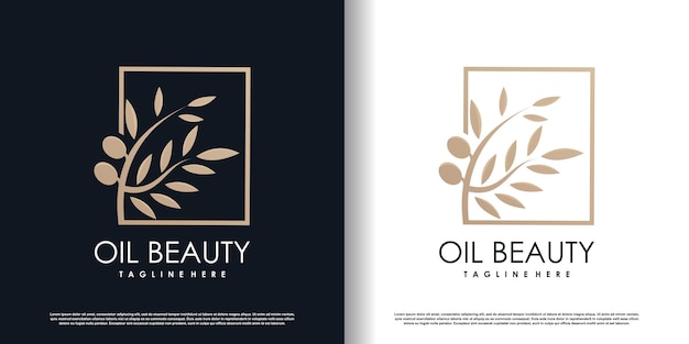 Vector de diseño de logotipo de oliva con concepto moderno Vector Premium