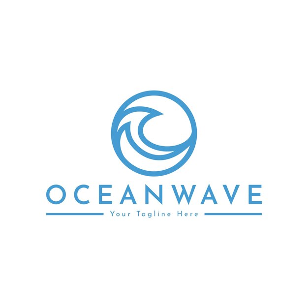 Vector de diseño de logotipo de onda de agua de océano