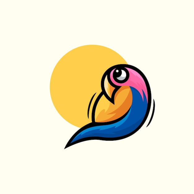 Vector de diseño de logotipo de pájaro lindo