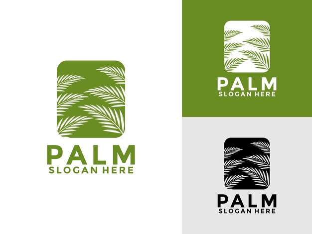Vector de diseño de logotipo de palma para su marca o negocio plantilla de diseño vectorial de logotipio de playa e isla