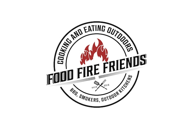 Vector de diseño de logotipo de parrilla caliente