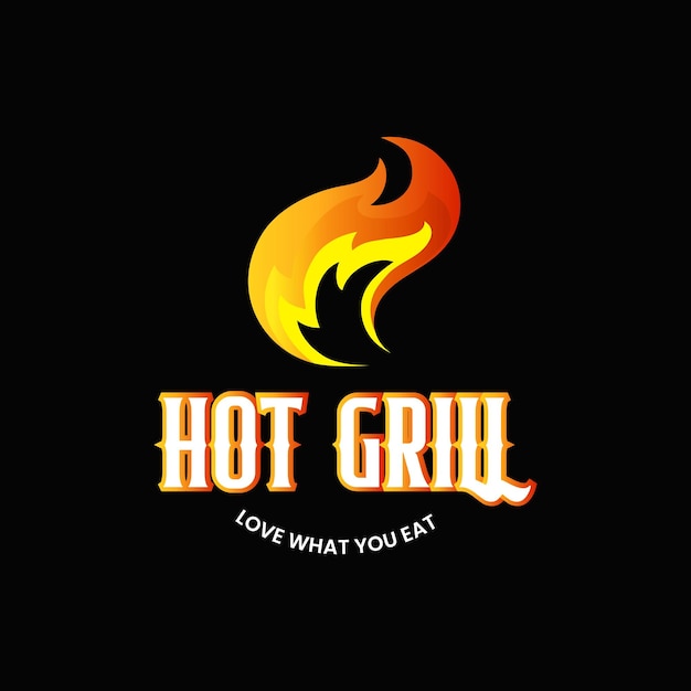 Vector de diseño de logotipo de parrilla caliente