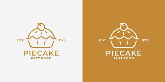 Vector de diseño de logotipo de pastel pastel