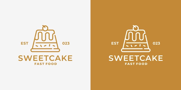 Vector de diseño de logotipo de pastel
