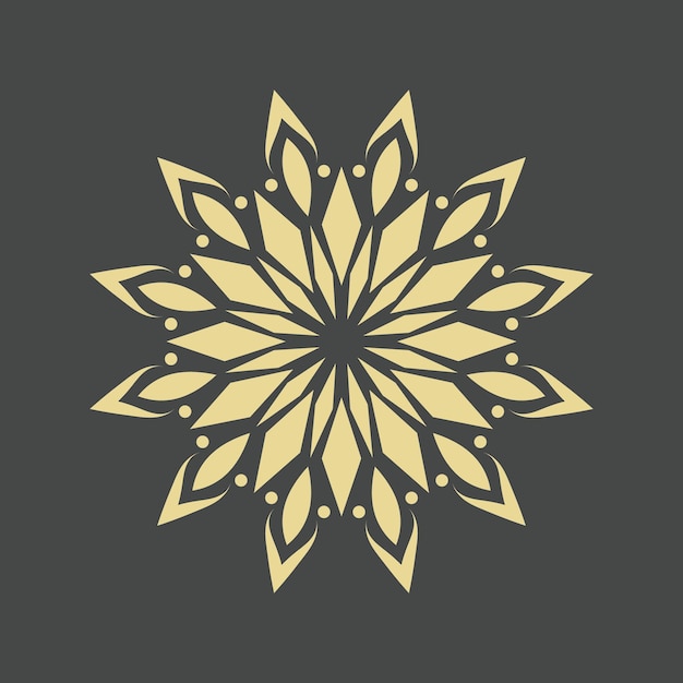 Vector de diseño de logotipo de patrón de hoja de flor de mandala dorado