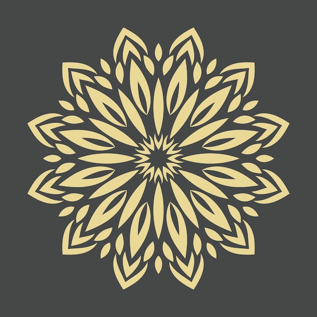 Vector de diseño de logotipo de patrón de hoja de flor de mandala dorado