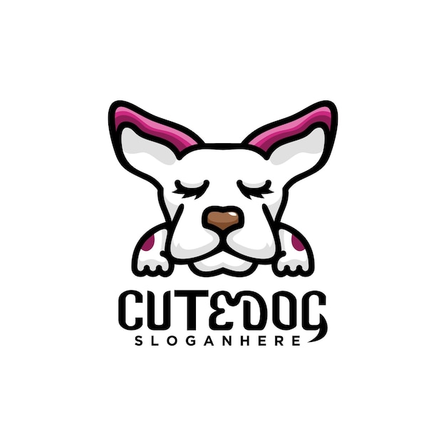 Vector de diseño de logotipo de perro lindo