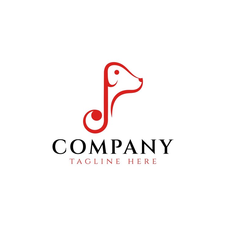 Vector de diseño del logotipo del perro con nota musical