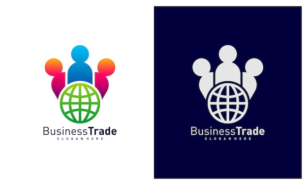 Vector de diseño de logotipo de personas del mundo Plantilla de diseño de logotipo de personas coloridas Símbolo de icono