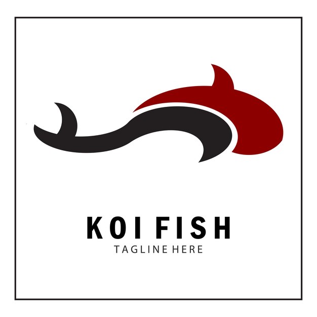 Vector vector de diseño de logotipo de pescado koi simple