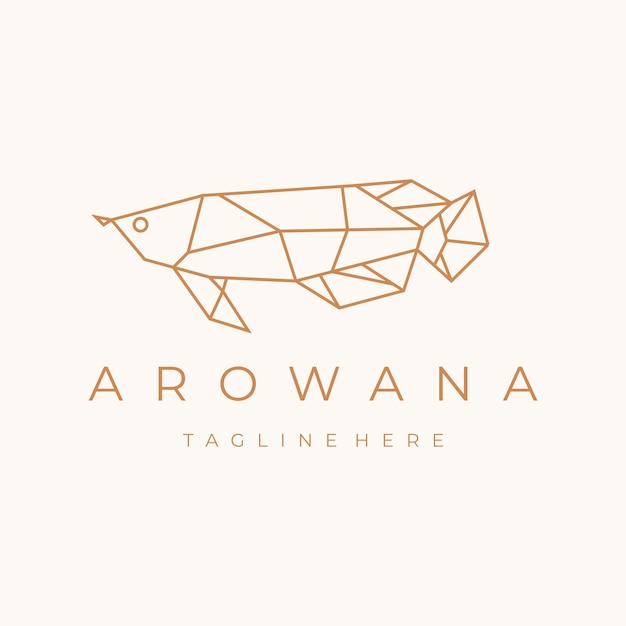 Vector de diseño de logotipo de pez Arowana