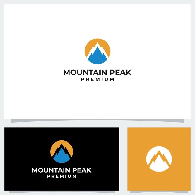 Vector de diseño de logotipo de pico de montaña