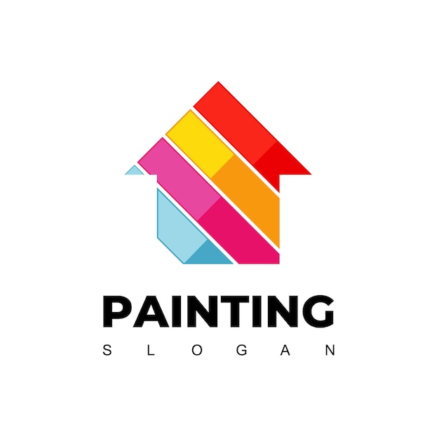 Vector de diseño de logotipo de pintura de casa