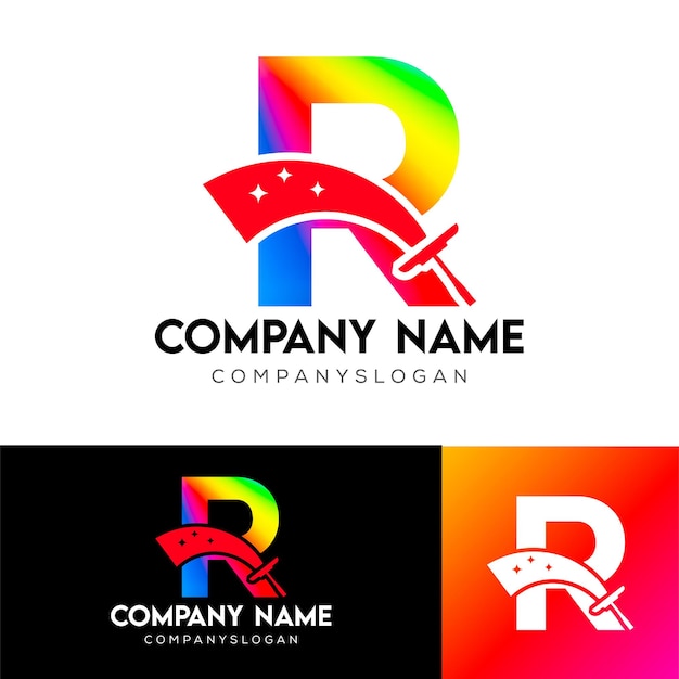 Vector de diseño del logotipo de pintura de la letra R