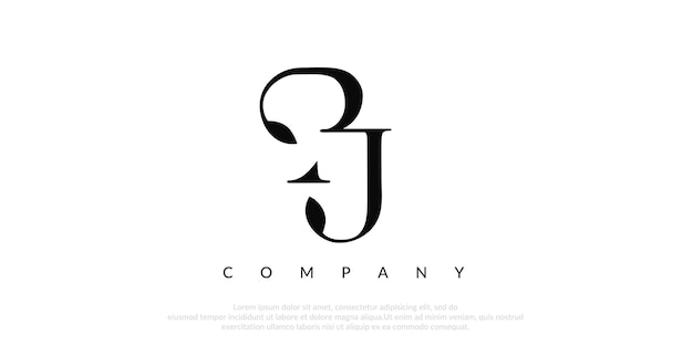 Vector de diseño de logotipo PJ inicial