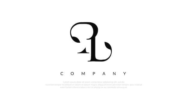 Vector de diseño de logotipo PL inicial