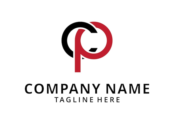 Vector vector de diseño de logotipo de plantilla de logotipo de pc de letra inicial