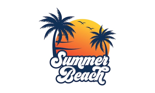 Vector de diseño de logotipo de playa de verano