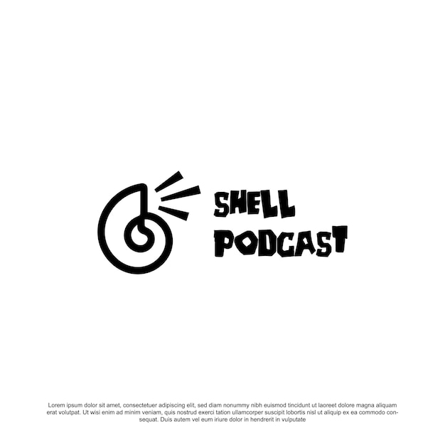 Vector de diseño de logotipo de podcast de shell creativo