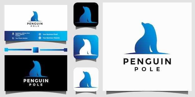 Vector de diseño de logotipo de polo de pingüino