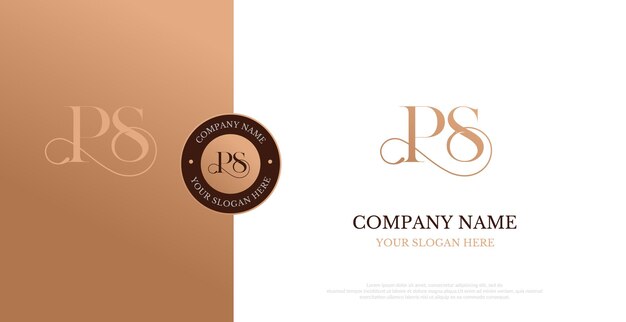 Vector de diseño de logotipo PS inicial