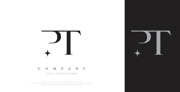 Vector de diseño de logotipo PT inicial