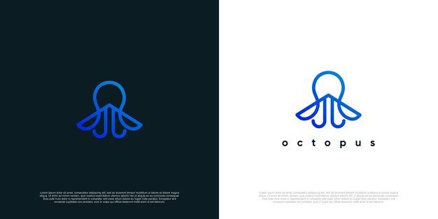 Vector de diseño de logotipo de pulpo con estilo creativo Vector Premium