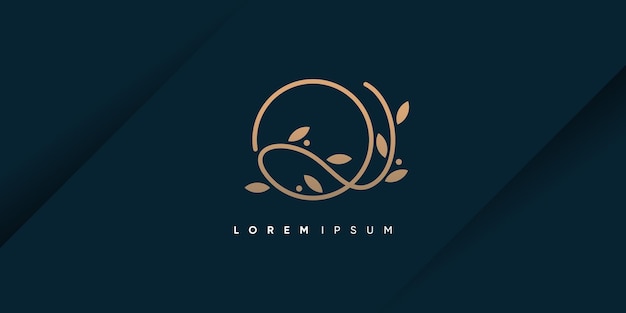 Vector de diseño de logotipo Q con idea de concepto de belleza natural