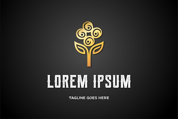 Vector de diseño de logotipo de ramo de flores rosa minimalista simple