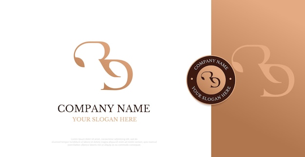 Vector de diseño de logotipo RD inicial