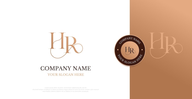 Vector de diseño de logotipo de recursos humanos inicial